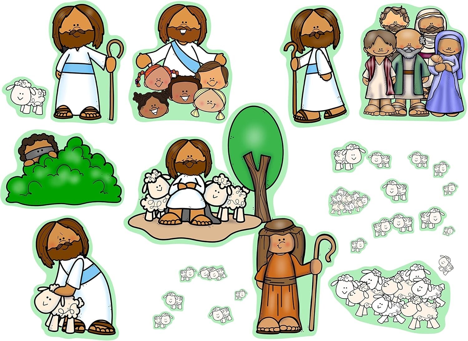 Jesus Good Shepherd & Parable of the Lost Sheep Bible Felt Story Flannel Boards
