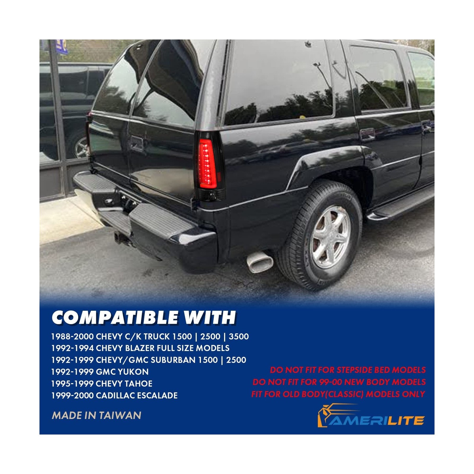 AmeriLite for 1988-1999 Chevy GMC C/K Truck Blazer Fullsize Tahoe Suburban Yu…