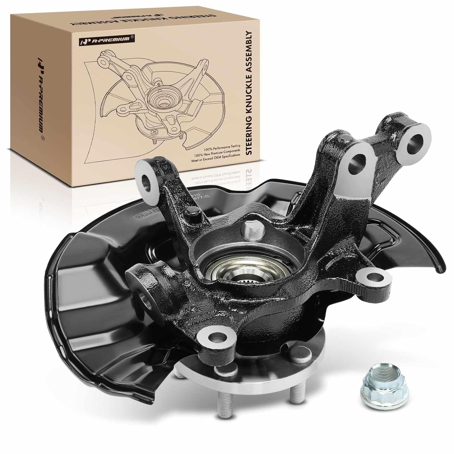 Front Left Steering Knuckle Wheel Bearing Hub Assembly Front Steering Knuckle