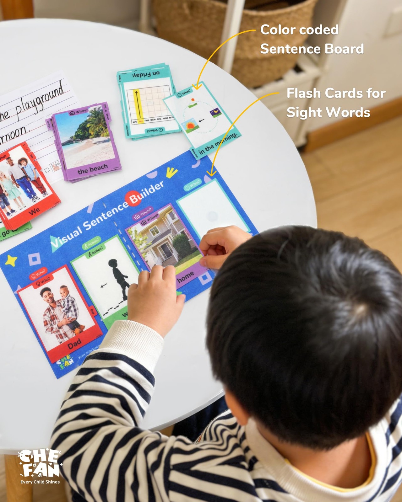 Sentence Building Kit for , Flash Cards for Early Reading and Word Games, Spe…