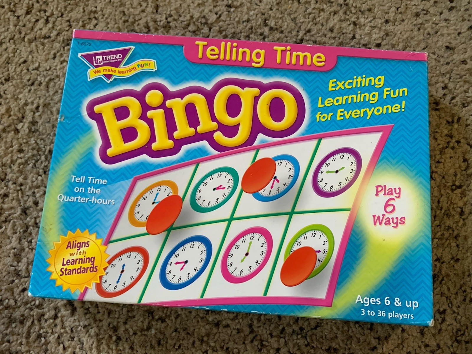 Classroom Bingo Games-Telling Time & Money-Ages 5 & Up-Up to 36 players VGC