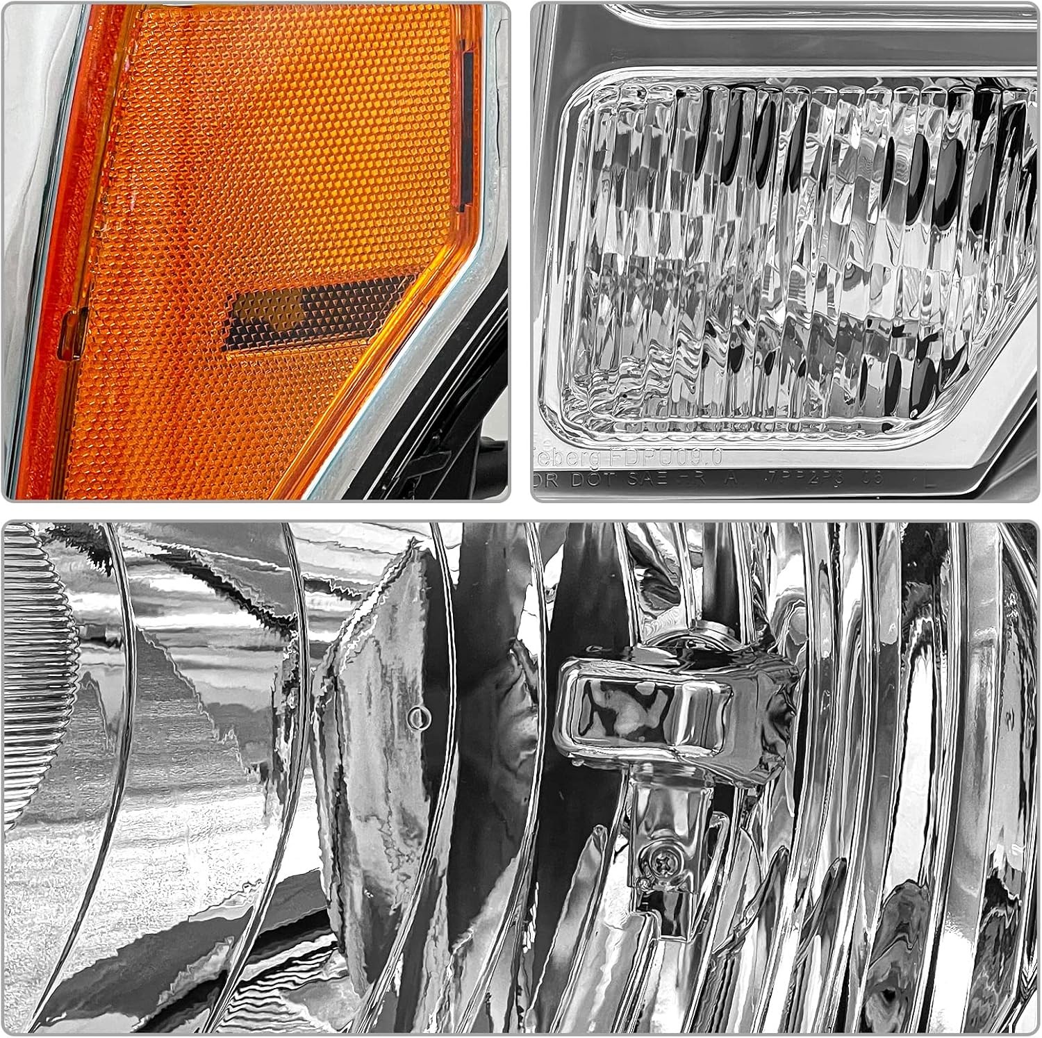 Headlight Assembly Ford F150 2009-2014 Chrome Pair
