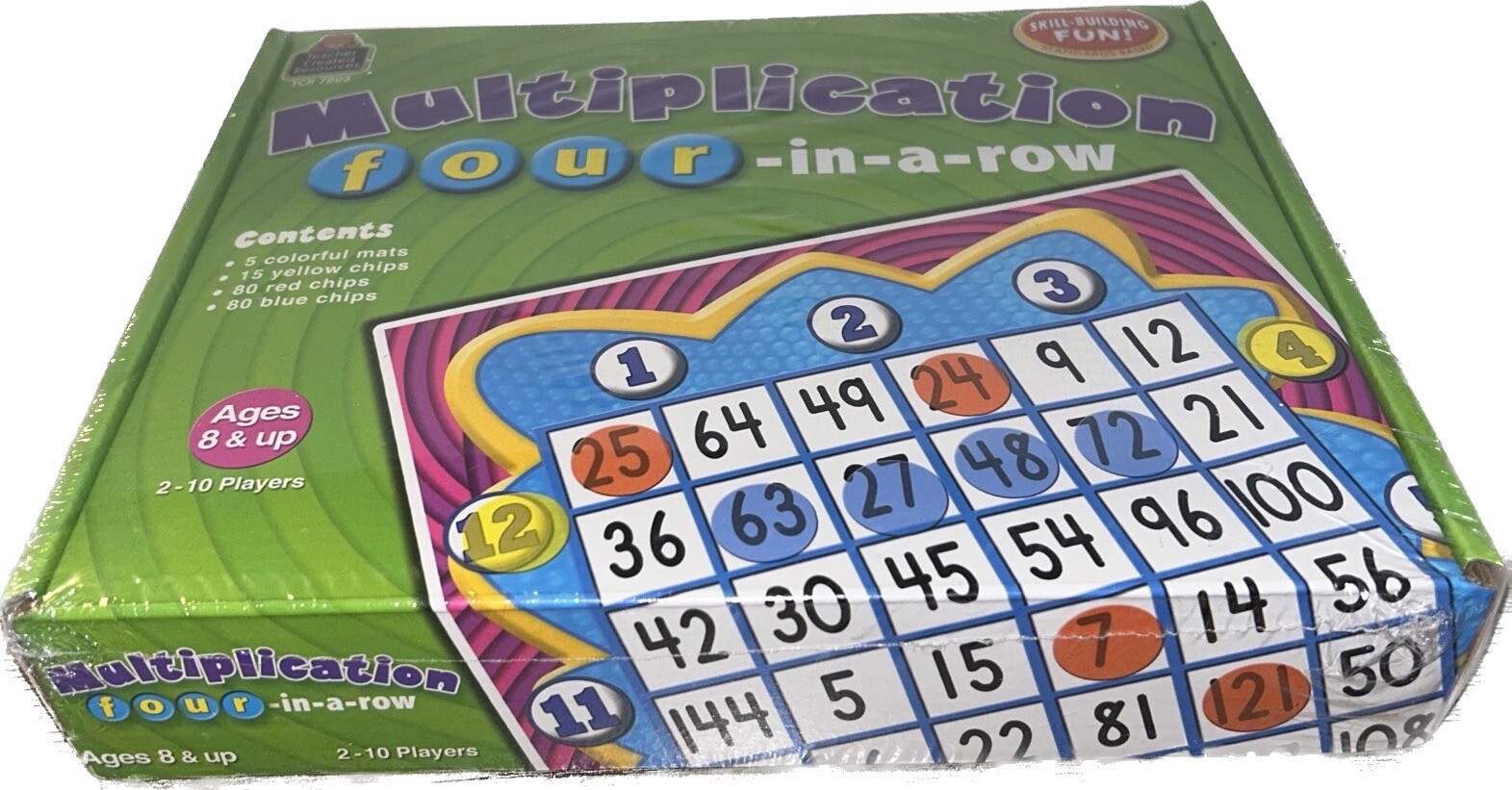 Multiplication Four-in-a-Row Game Set By Teacher Created Resources (Sealed)