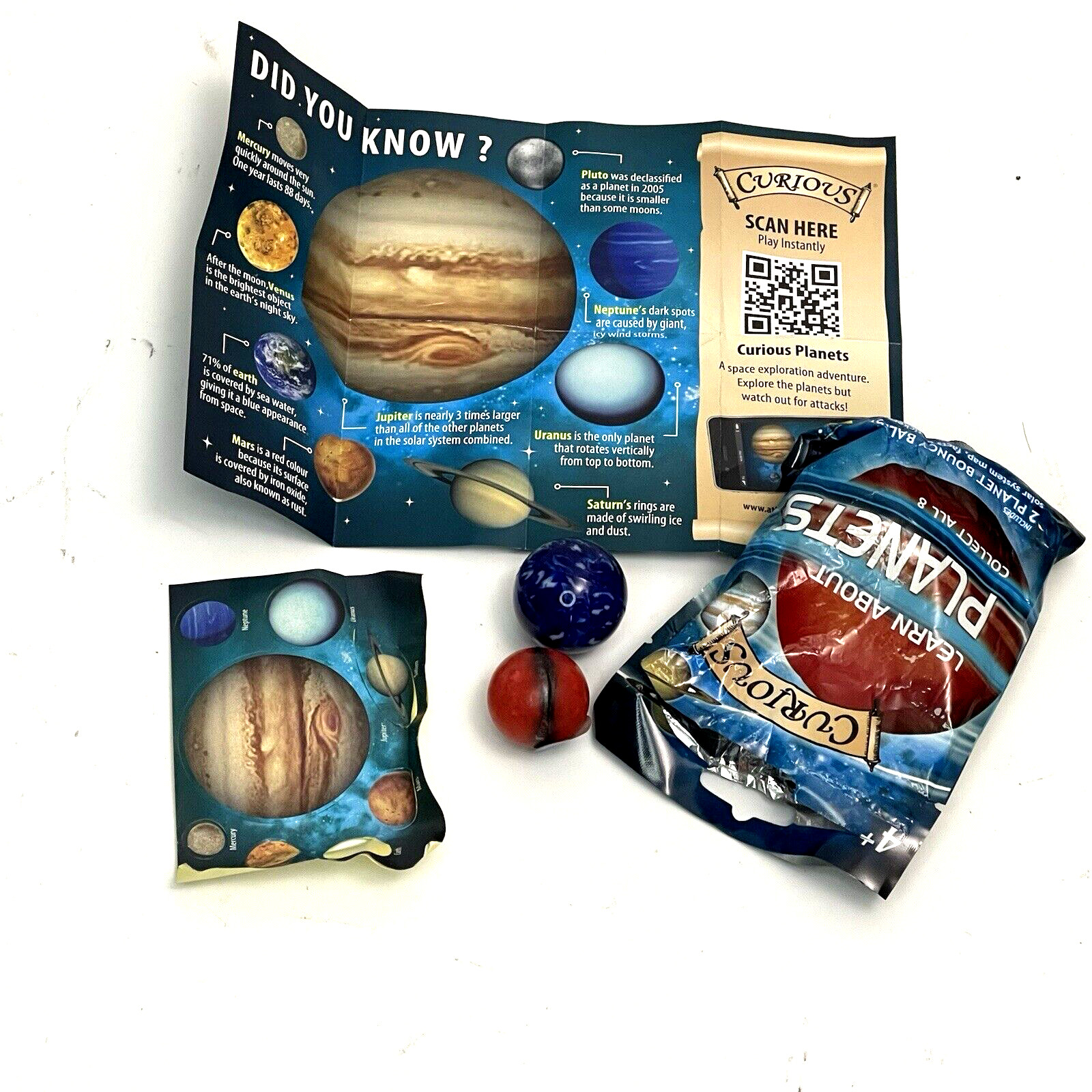 Curious Learn About Planets Bouncy Balls 1 Package Random Contains 2 Planets