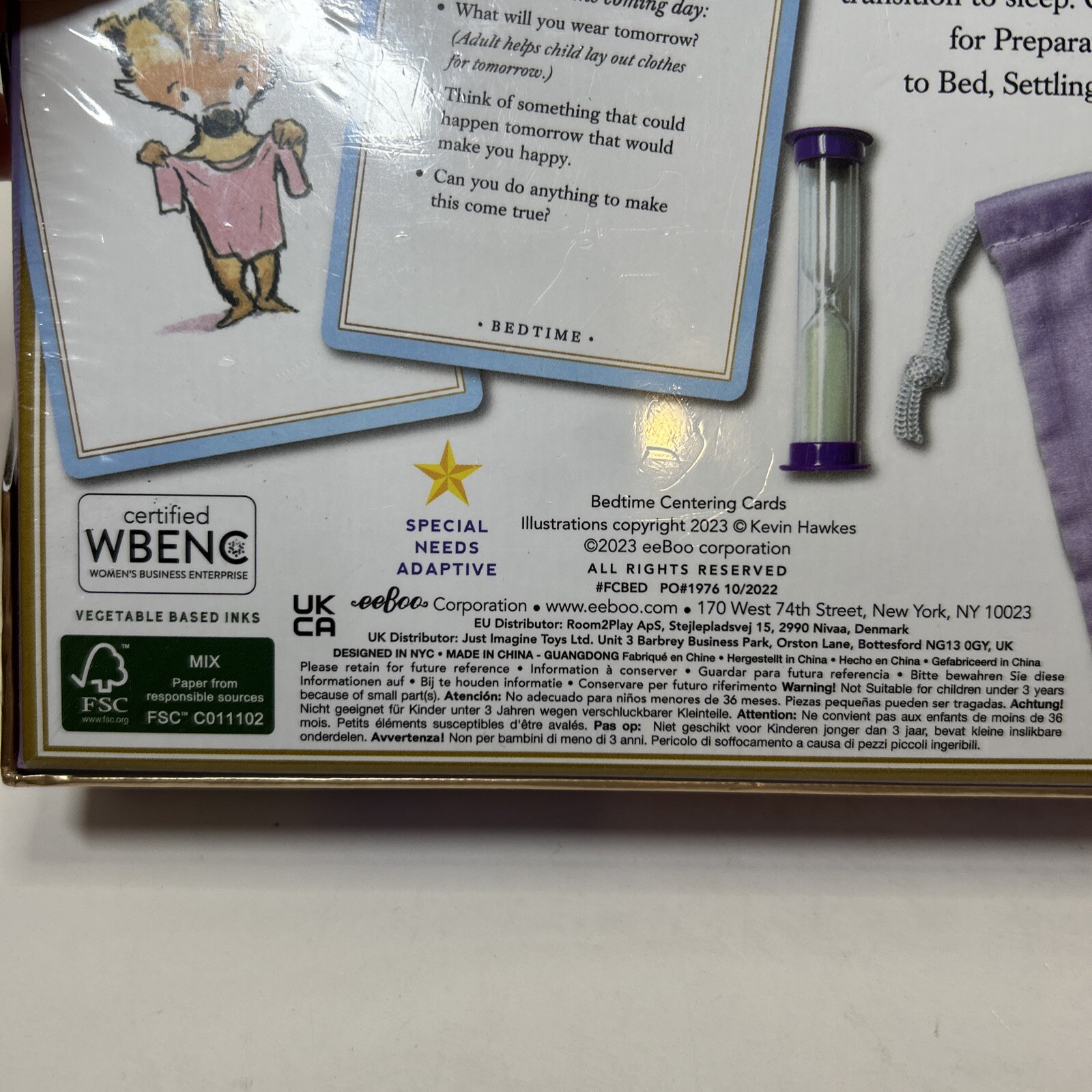 EeBoo Bedtime Centering Cards, Exercises & Visualizations 36 Cards, Bag, Timer