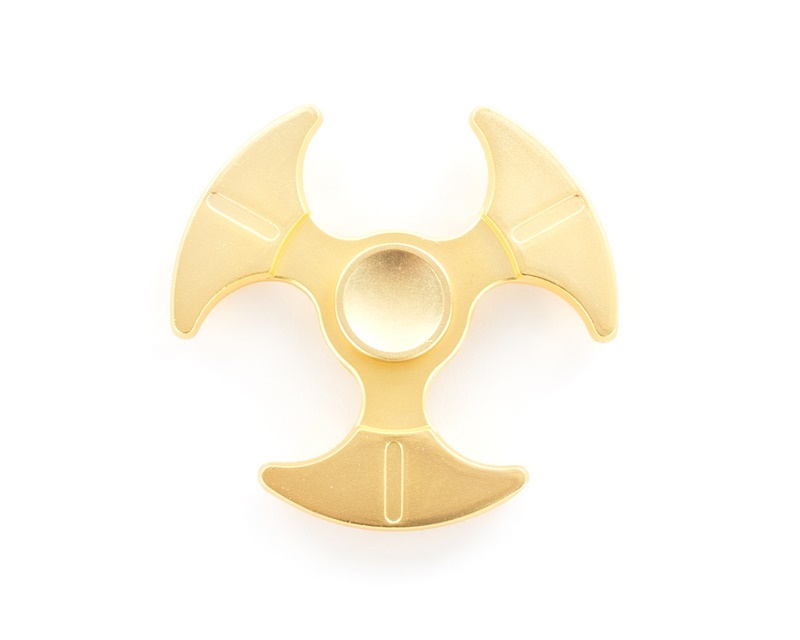 FIDGET FINGER HAND SPINNER PREMIUM METAL TRI BLADE AXE GOLD EDC FOCUS STRESS