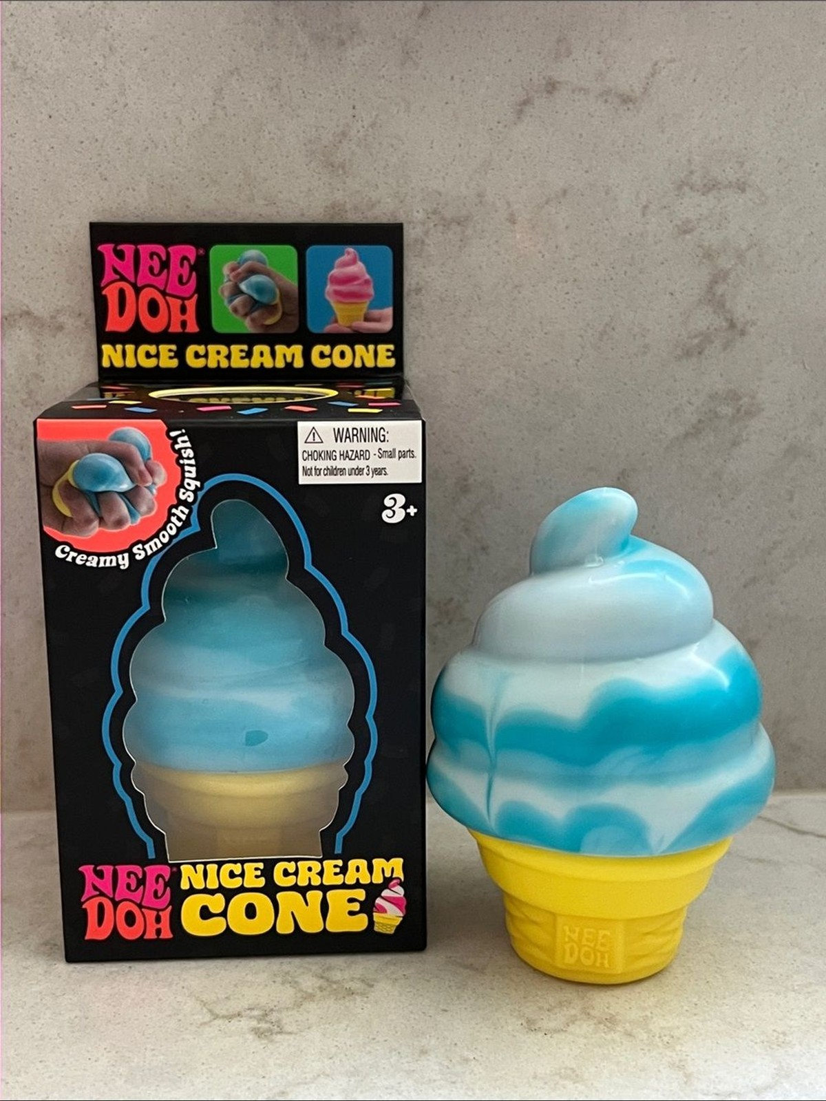 Needoh Blue Nice Dream Cone Squishy Squeezy Fidget Toy Ice cream