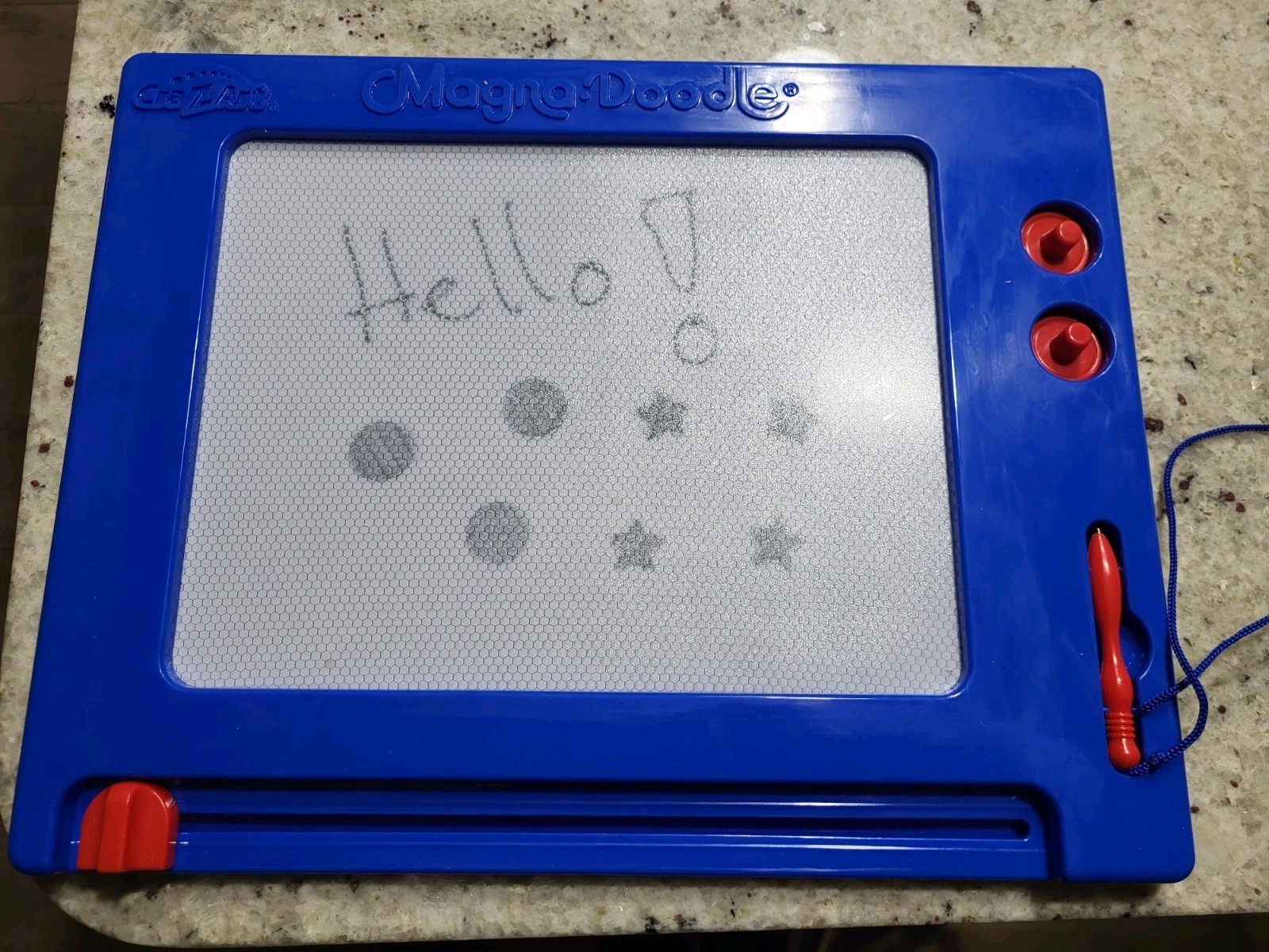 Cra-Z-Art 14608 Retro Magna Doodle Drawing Pen Stamps Toy Box 2017 Complete Used