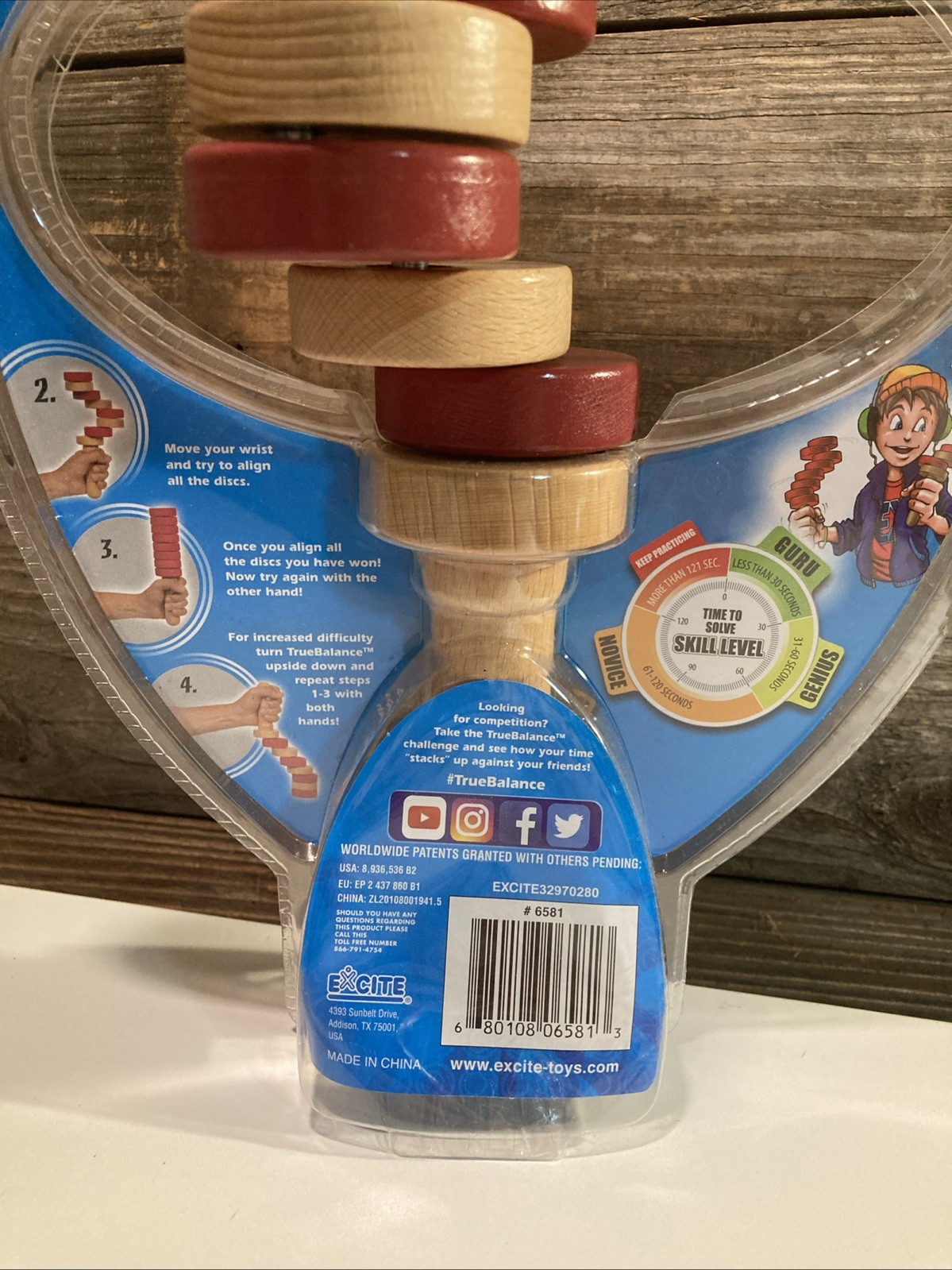 True Balance Coordination STEM Wooden Game Toy Red Fine Motor Skills By Excite