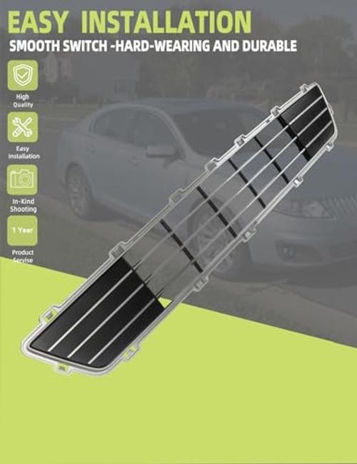 Front Bumper Lower Grill Compatible with Lincoln MKS 2009-2012 Grille Bumper
