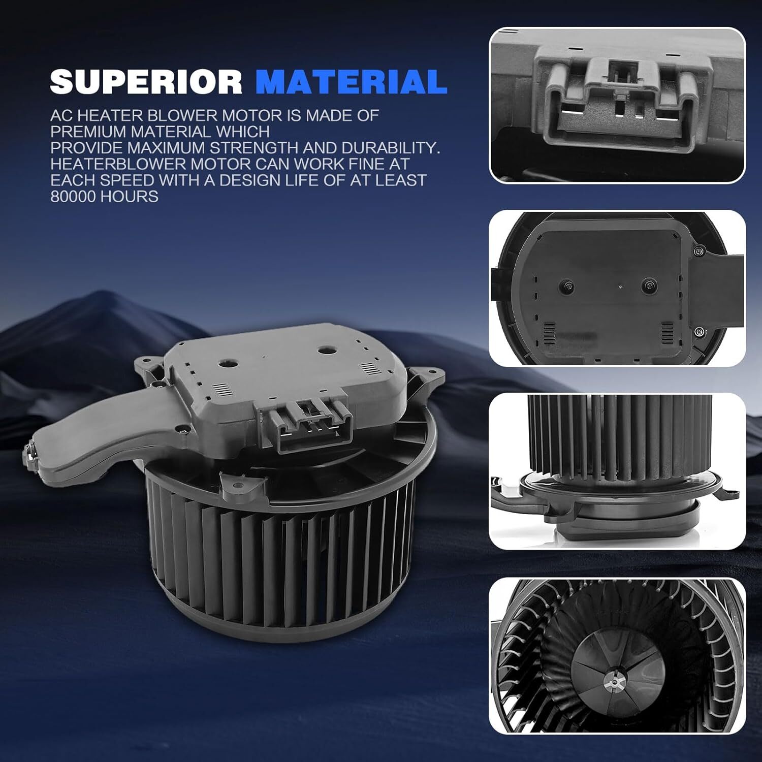 HVAC Heater Blower Motor with Brushless Motor Replacement for Kenworth T170 T270