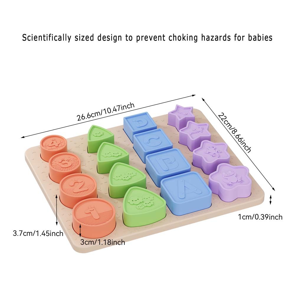 High Temp Sterilizable Silicone Puzzle fits Teething Babies Shape Matching Game