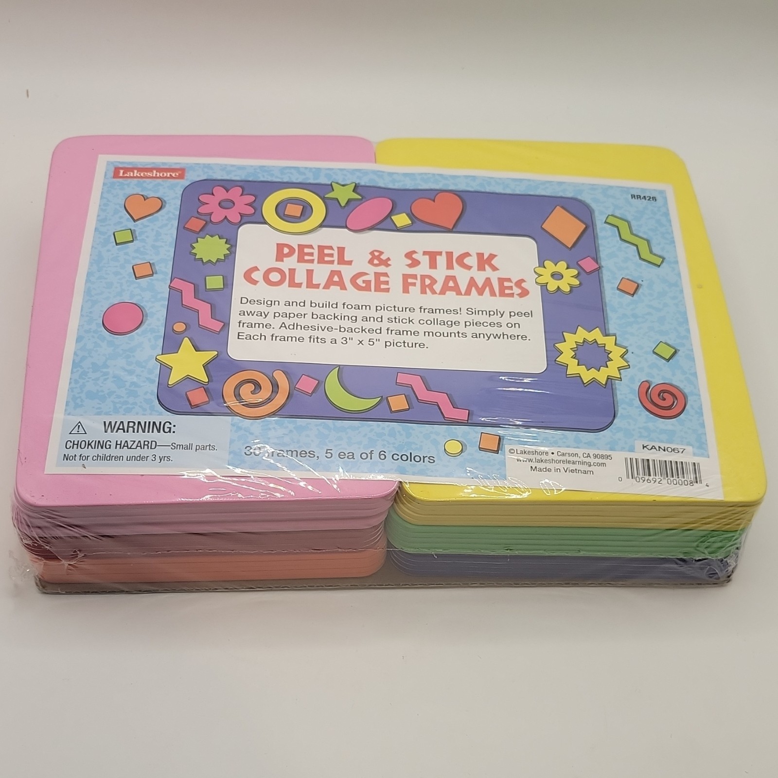 Lakeshore Peel & Stick Collage Frames 30 Multicolor Foam for Kids Ages 3+