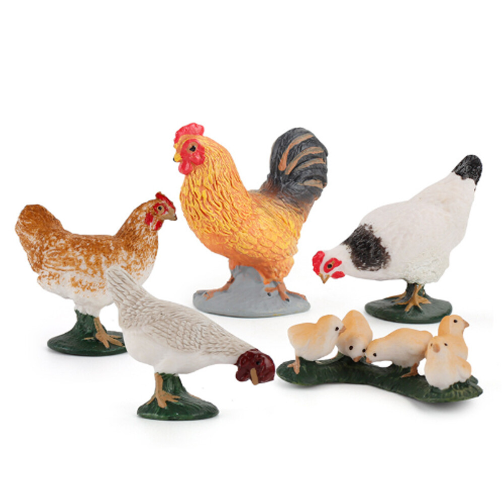 1 Set Simulation Hen Chicken Figure Farm Poultry Animals Model Ornaments Craft