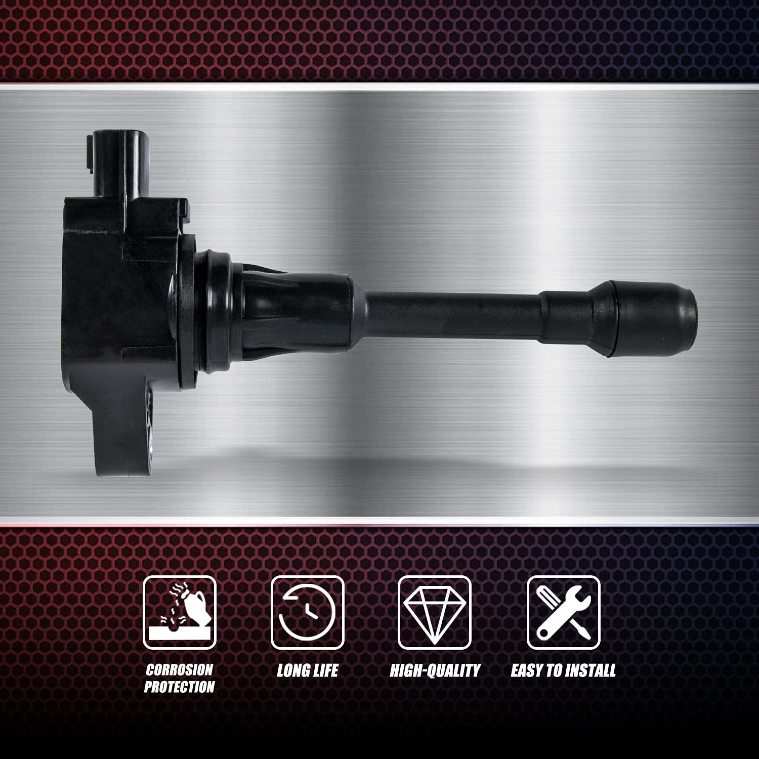 Ignition Coil Pack and Iridium Spark Plug Compatible with Nissan Altima Rogue