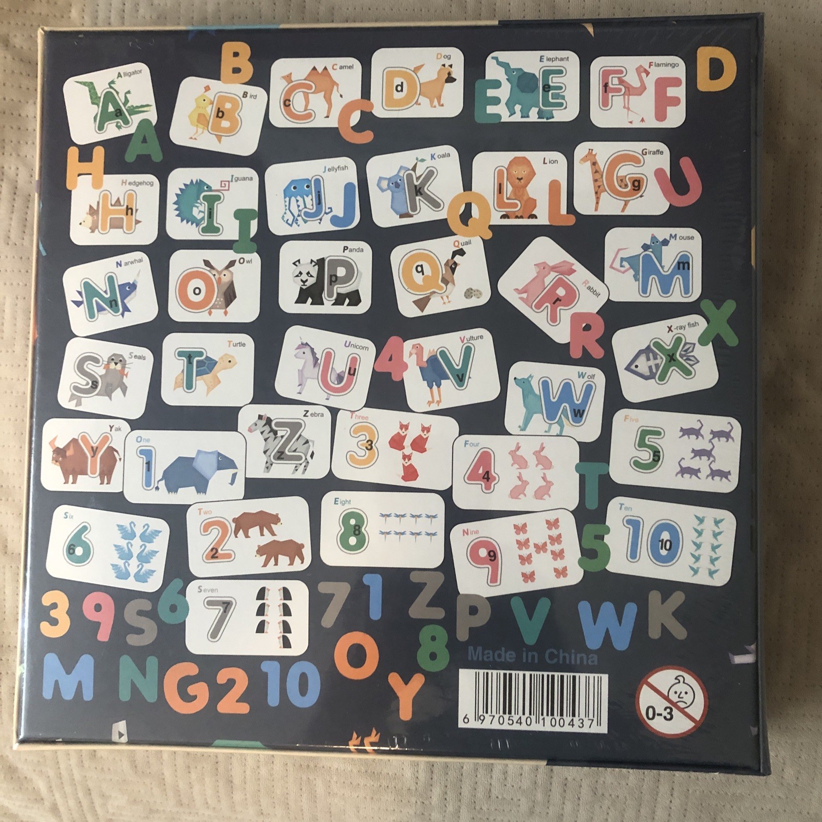 New Wooden Alphabet Numbers Pairing Game Set Preschool Learning 46 Pieces Sealed