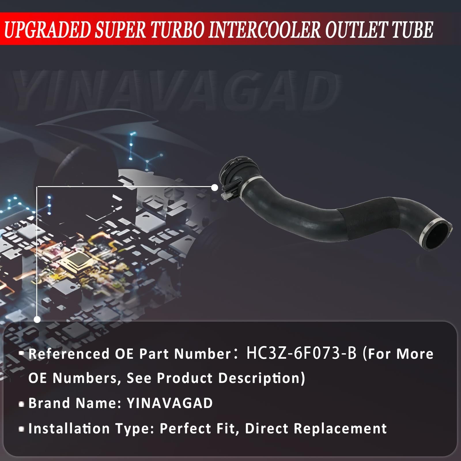 Upgraded Super Turbo Intercooler Outlet Tube Hose Duct for Ford F-250 F-350 F…