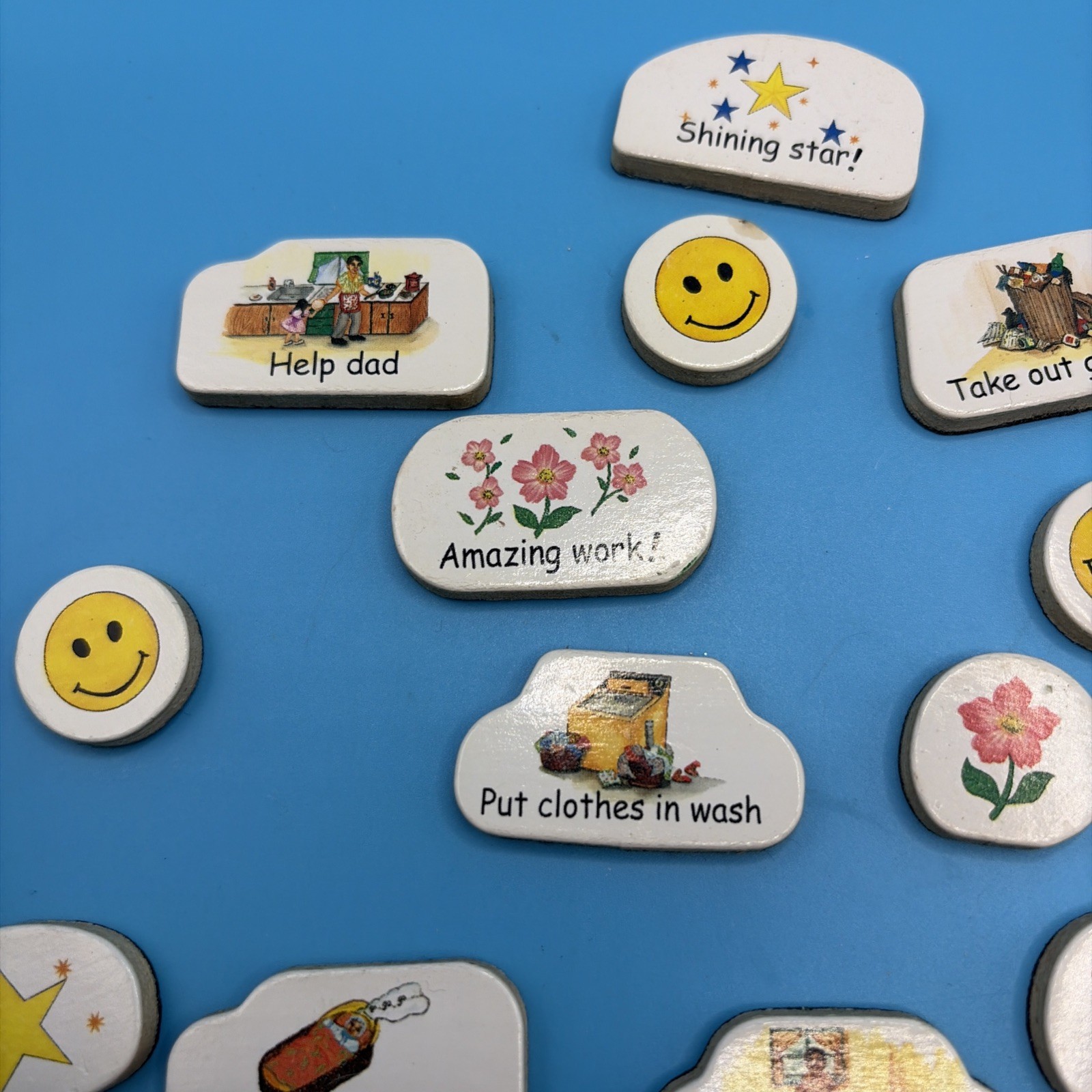Reward Behavior Chart Magnets Lot Classroom Chore Incentive Smiley Star Teacher
