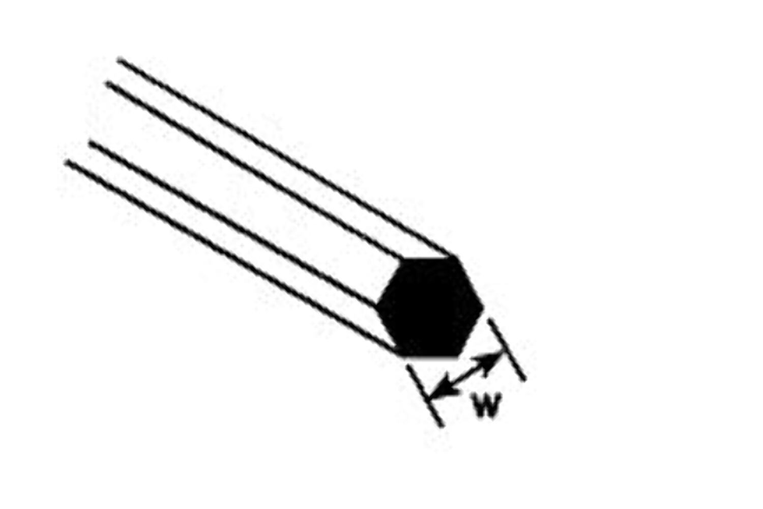 Plastruct Model Parts 90876 MRX-100 Hexagon Rod, .100 (5 Pack)