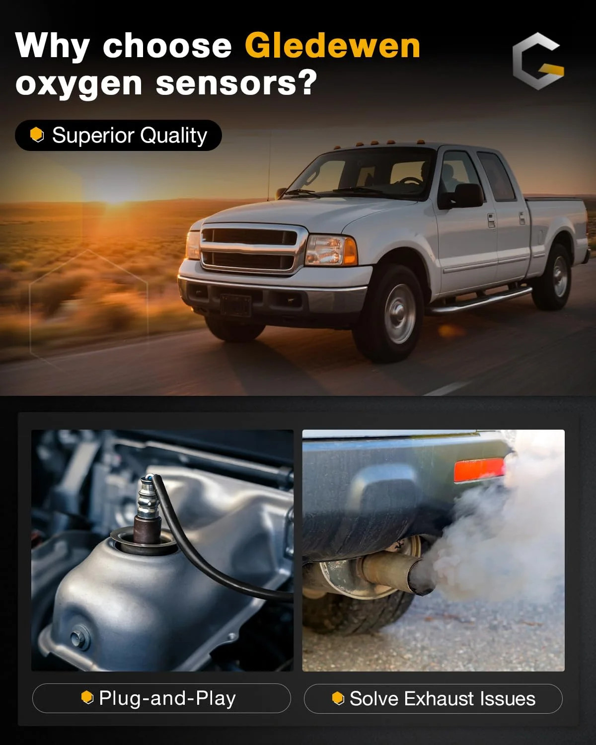 O2 Sensor Upstream Downstream 2Pcs | Oxygen Sensor for Ford F150 F250 Ranger Exp