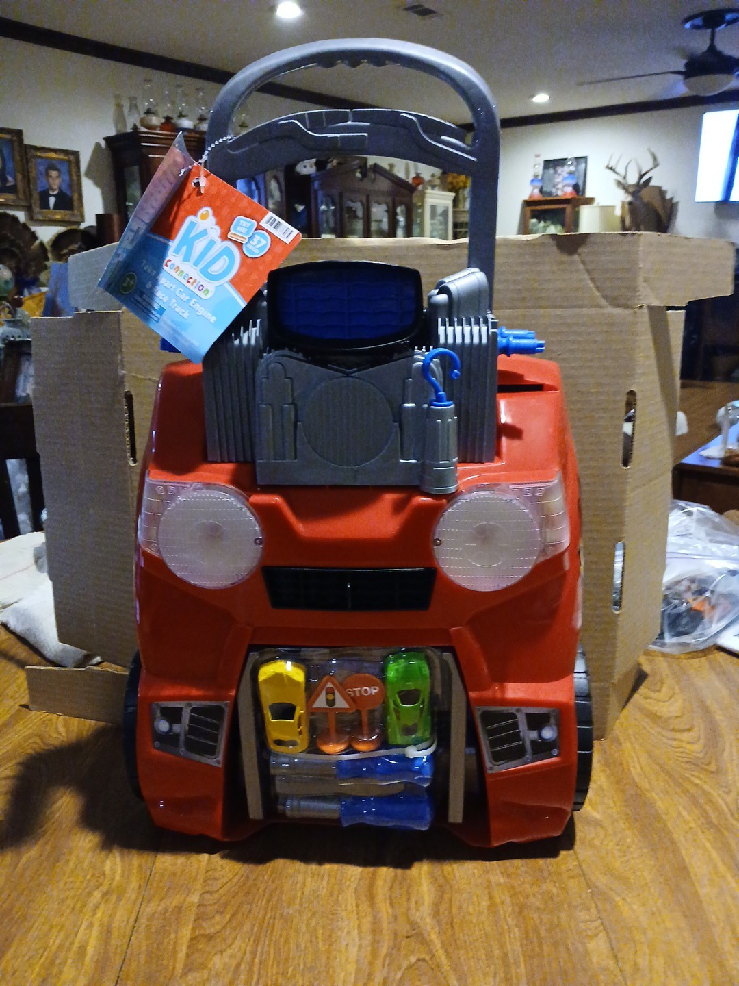Kid Toy Take Apart Car Engine w/ Interactive Wheel & Dashboard- Includes 2 Tools