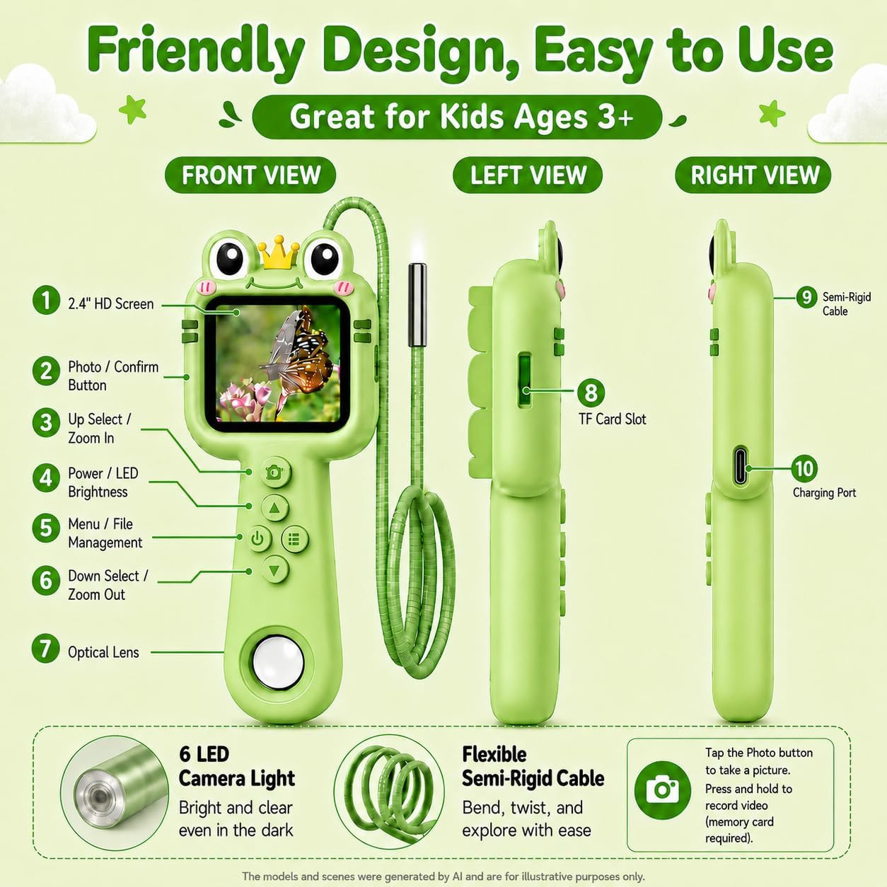 Toy Borescope Camera for Kids – STEM Science Educational Toy for 4 5 6 7 8 9 10