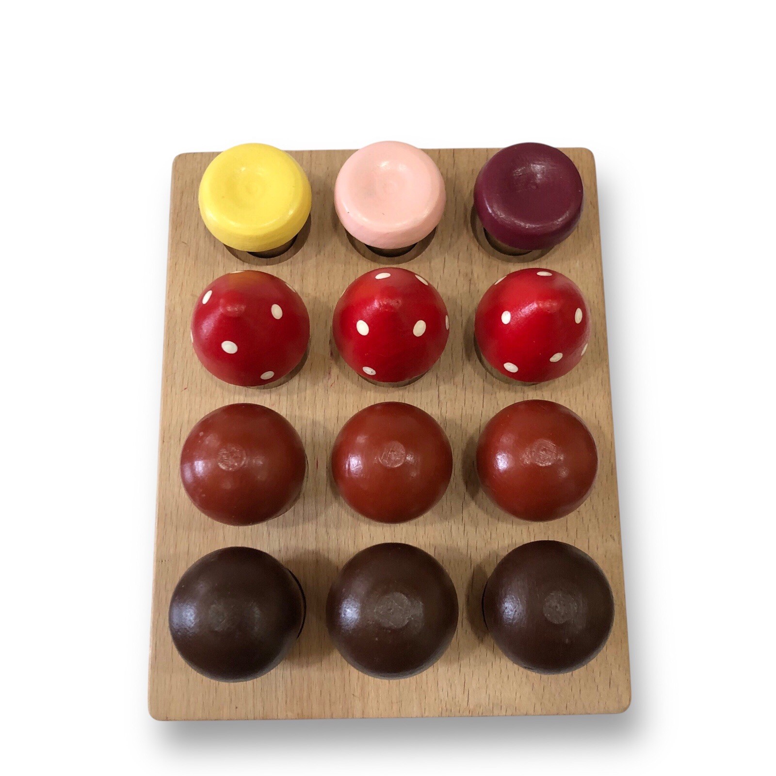 Montessori Inspired Mushroom Sorting Board Set Education Toy Dexterity Counting
