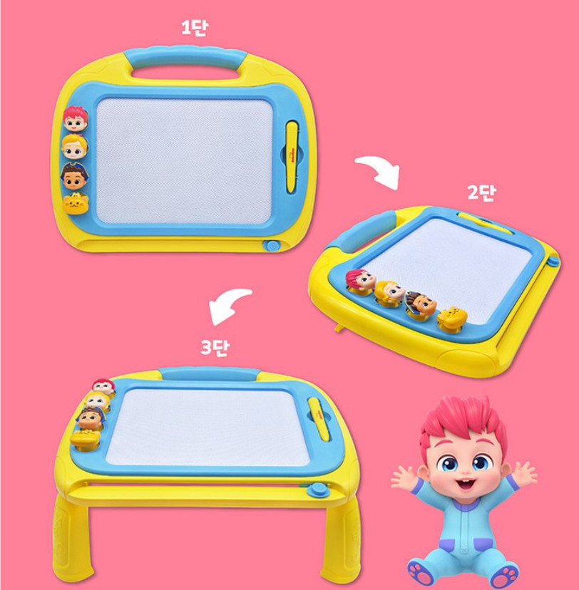 Pinkfong BebeFinn Transform Drawing Table 3 Stages Erasable Stamps Kid Toy