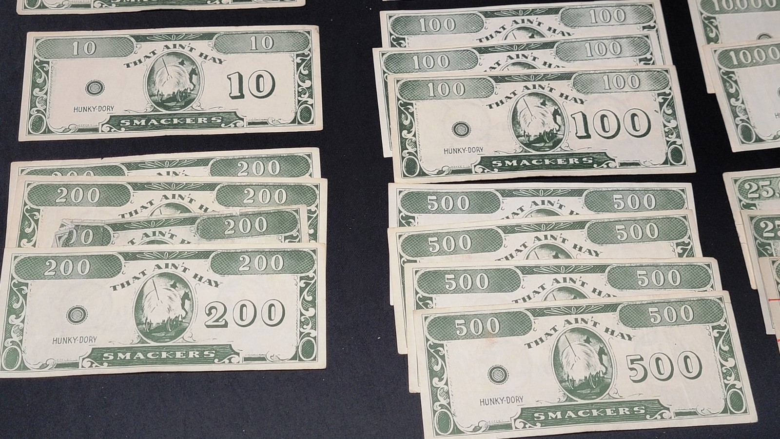 Lot 37 Vtg Tracies Inc Hunky-Dory Play Money That Ain’t Hay Smackers Ephemera