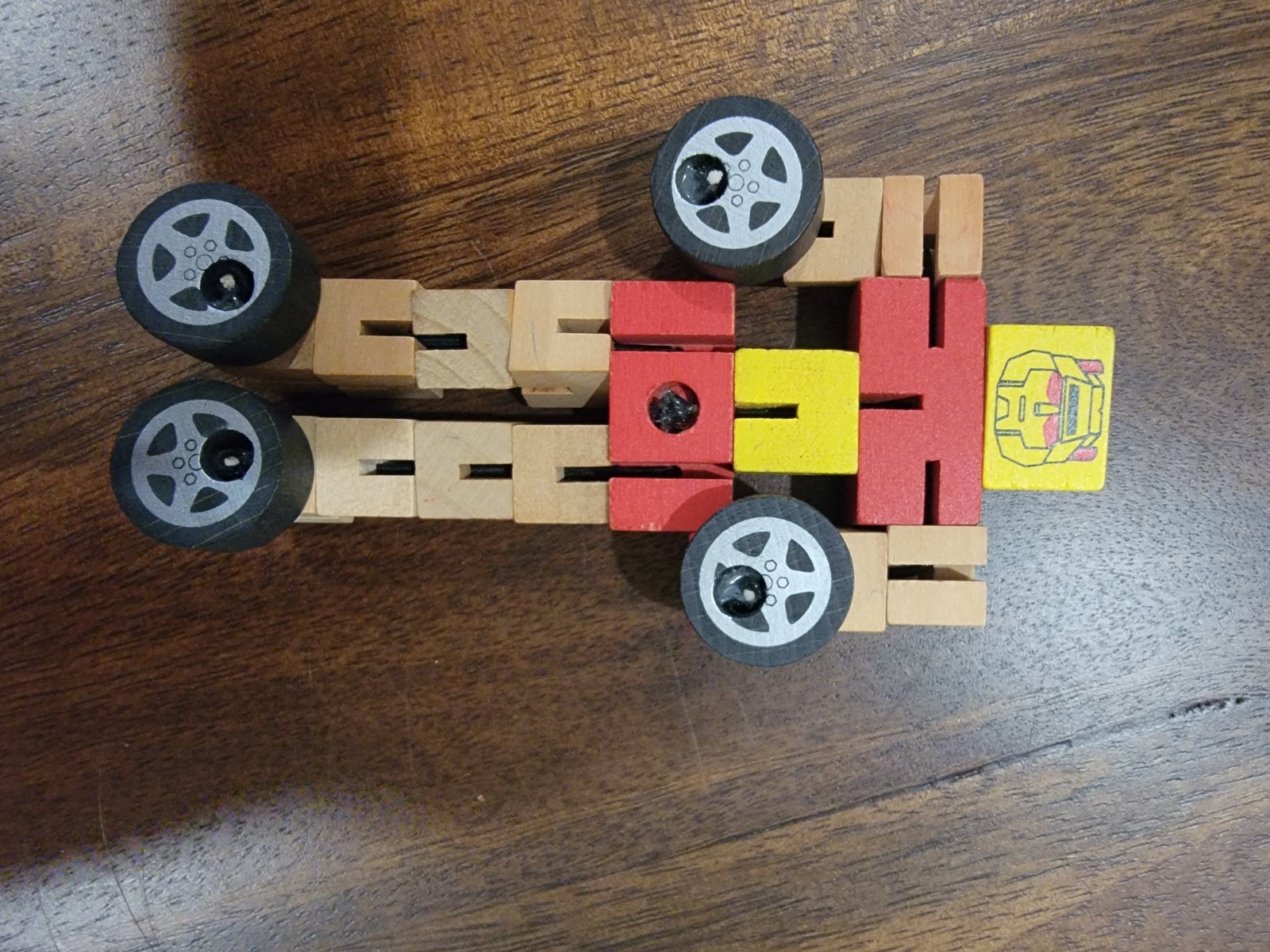 Skywalker Wooden Twist Puzzle – Robot Car, Wooden Puzzle Cube Transforming Toy