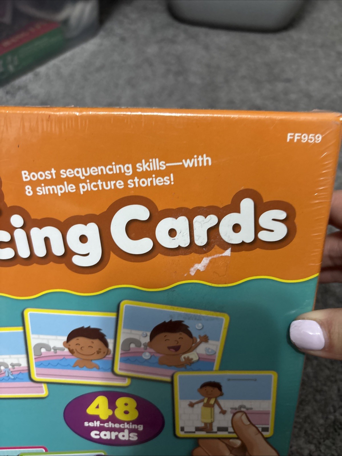 LAKESHORE 6-Scene Sequencing Cards Kids Learning Game Cards, 8 Scenes 48 Cards