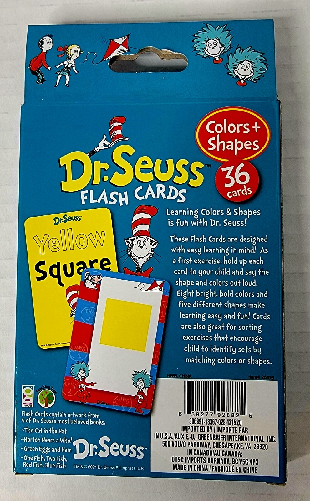 Dr. Seuss Cat In The Hat Flash Cards 3 Pack ABC’s Words Numbers Colors Shapes