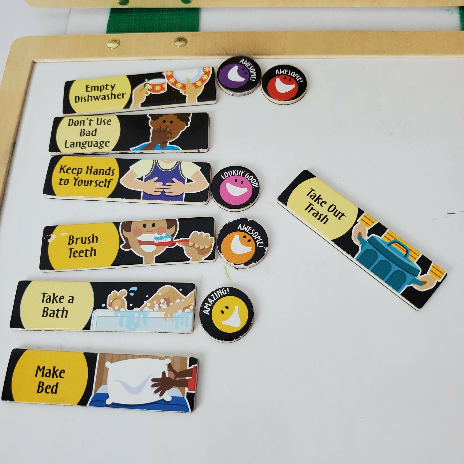 Melissa & Doug Magnetic Dry-Erase Responsibility Chart Chore Board Homeschool