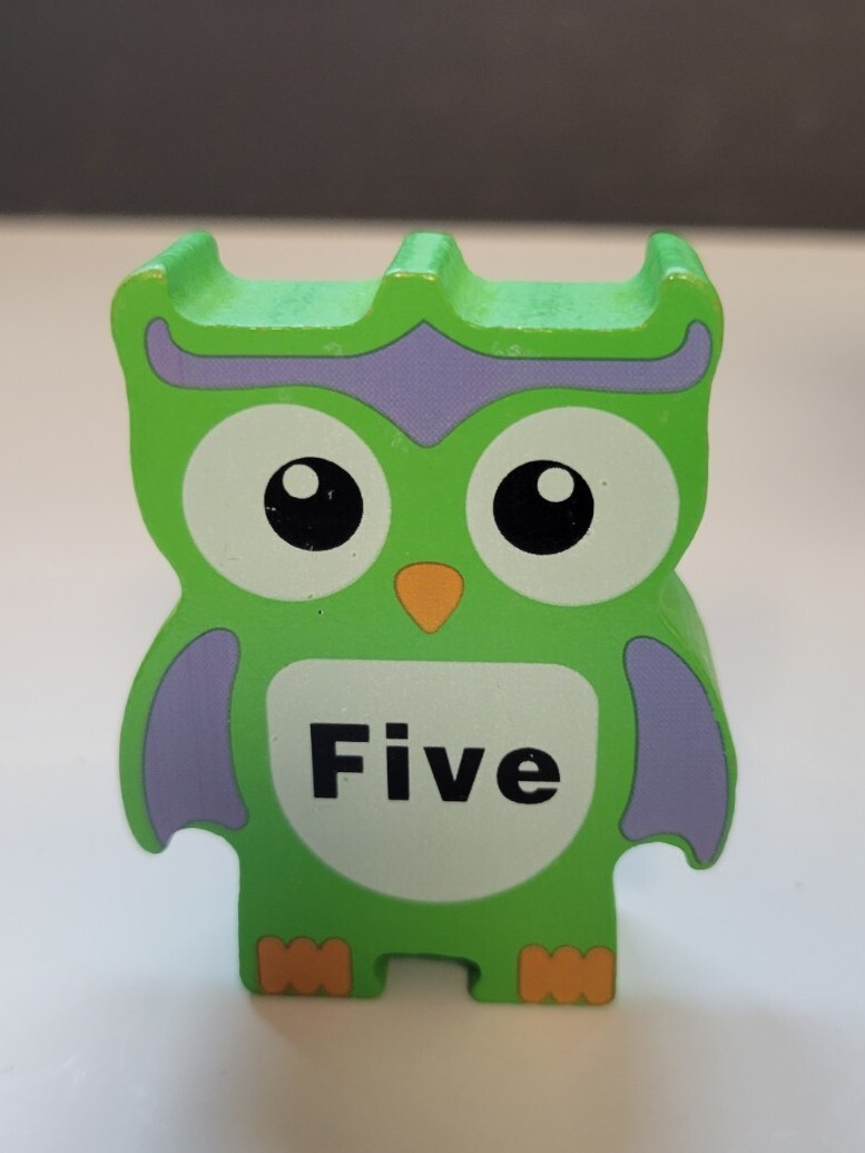 Discovery Toys Stacking Owls Balancing Game Replacement Wood Block Green #5 ONLY