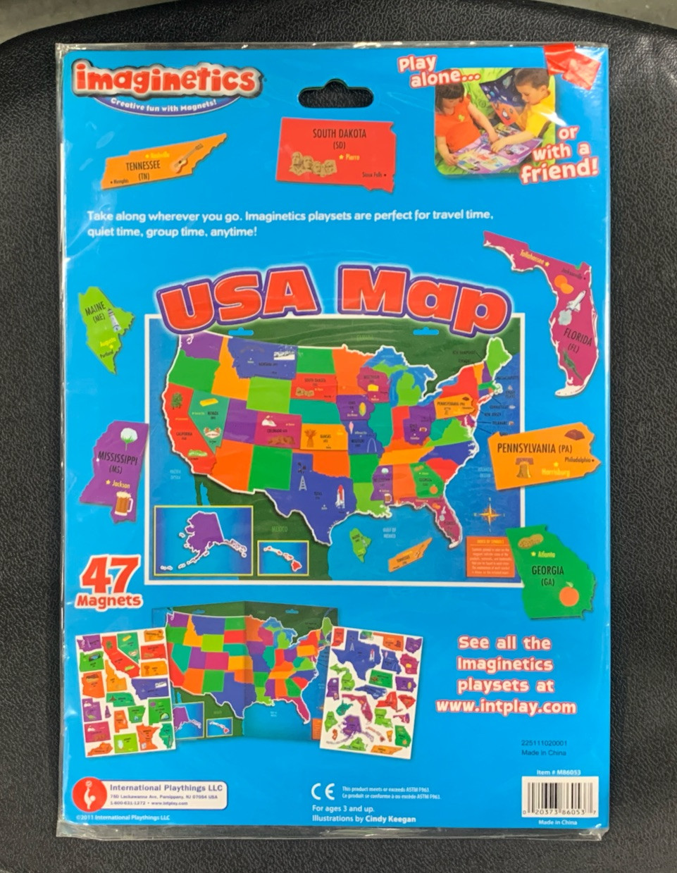 Imaginetics USA Map Learning Game Educational US State Shape Magnets NEW Sealed