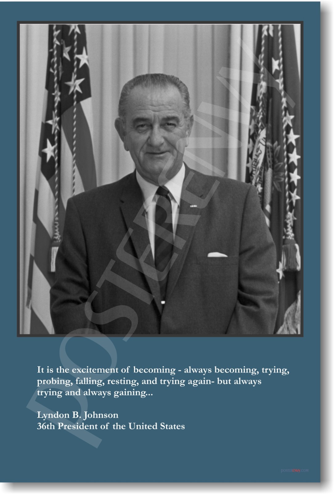 U.S. President Lyndon B. Johnson – NEW Classroom Educational History POSTER