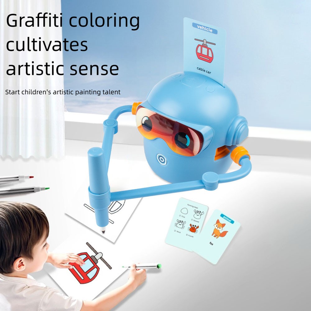 Educational Interactive Drawing Robot For Kids Learning Toys With 100 Word CarOY