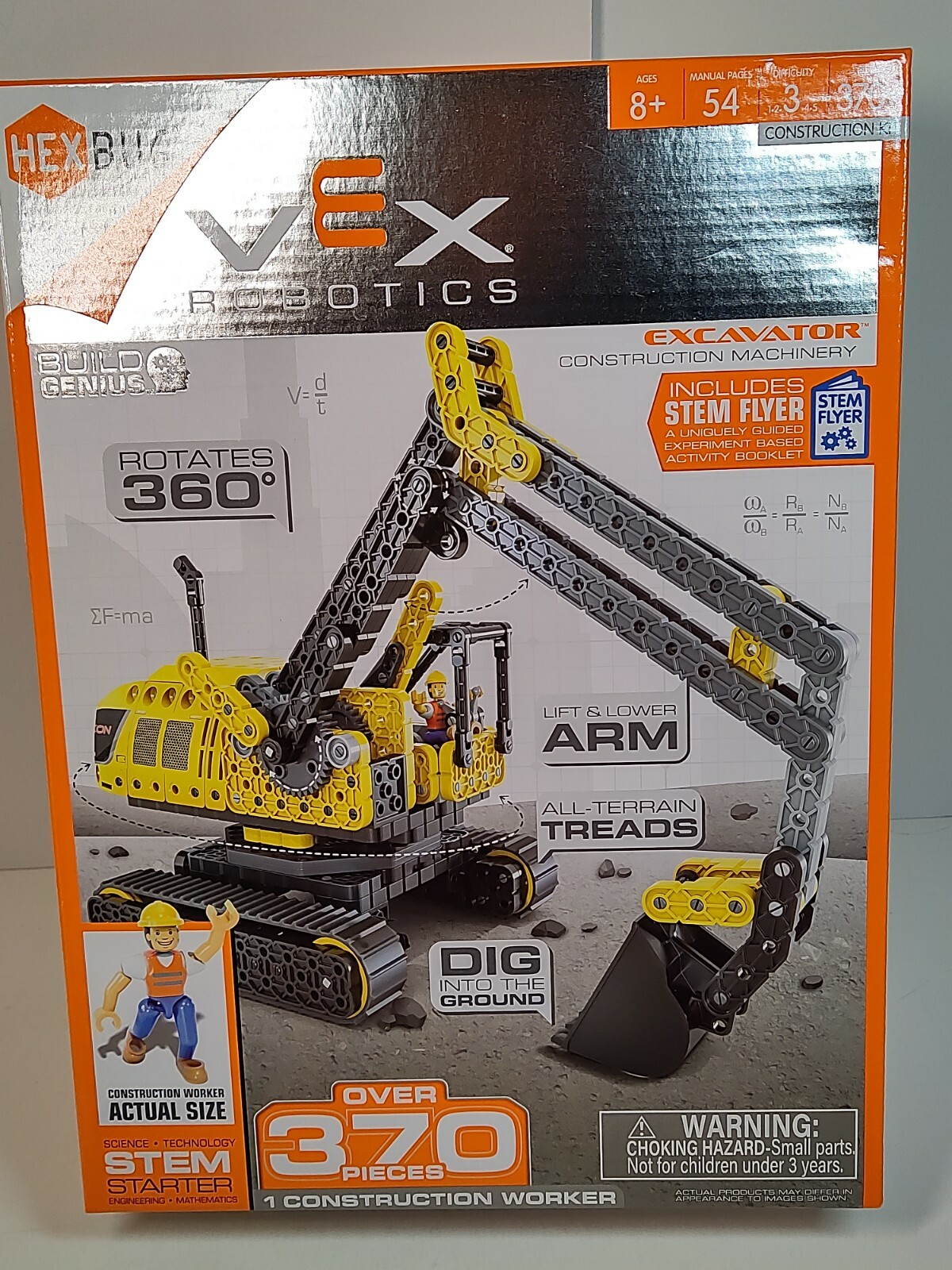 Hexbug Vex Robotic EXCLUSIVE Excavator 370 Pieces W/ Construction Worker Ages 8+