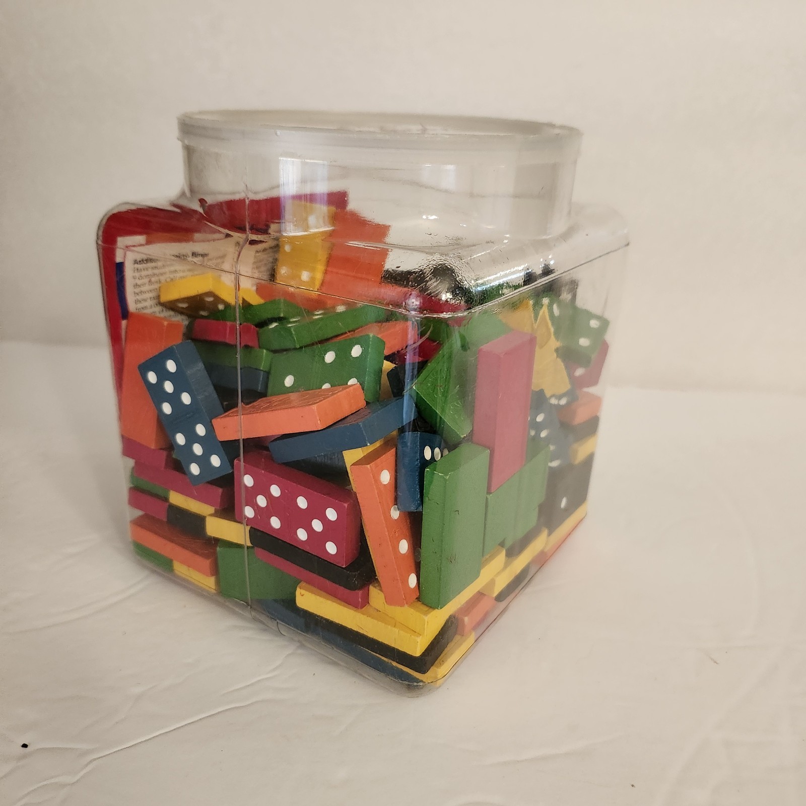 Vtg Bucket Full Of Dominoes By Learning Resources Complete 6 Sets 6 Colors