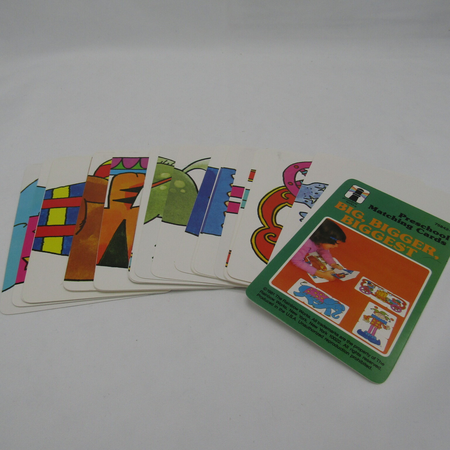 Vintage 1980s Rainbow Works Preschool Matching Cards 4 sets Sealed 1 set open
