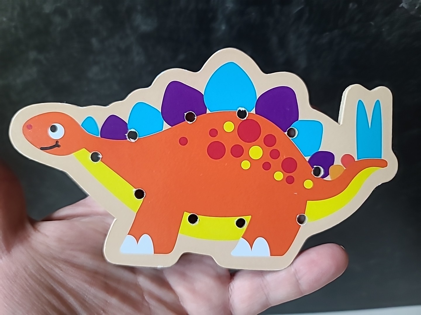 Toddler Dinosaur Lacing Cards