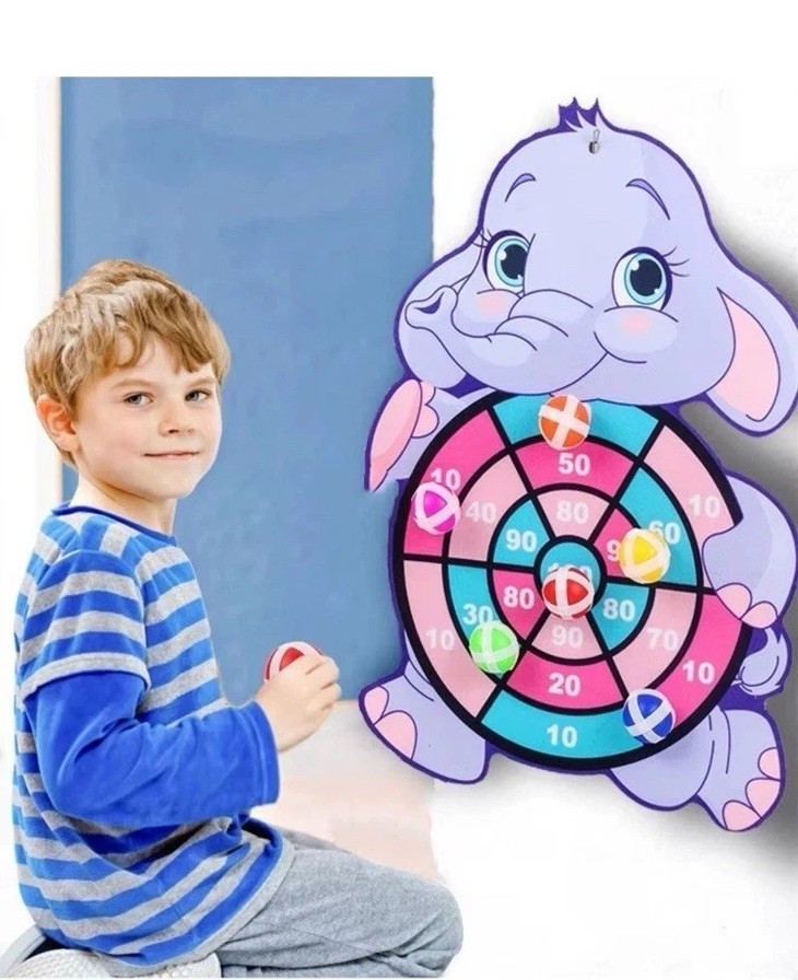 Cartoon Dart Board Sticky Balls Interactive Indoor Game for Family Fun