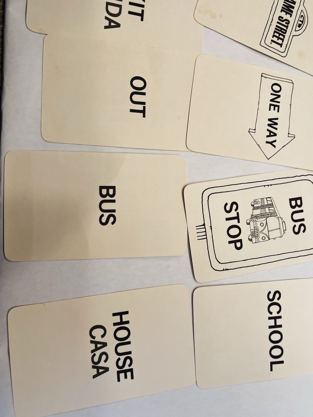 Vintage Sesame Street Word Cards Preschool Learning *MISSING 1 CARD* BIN 53