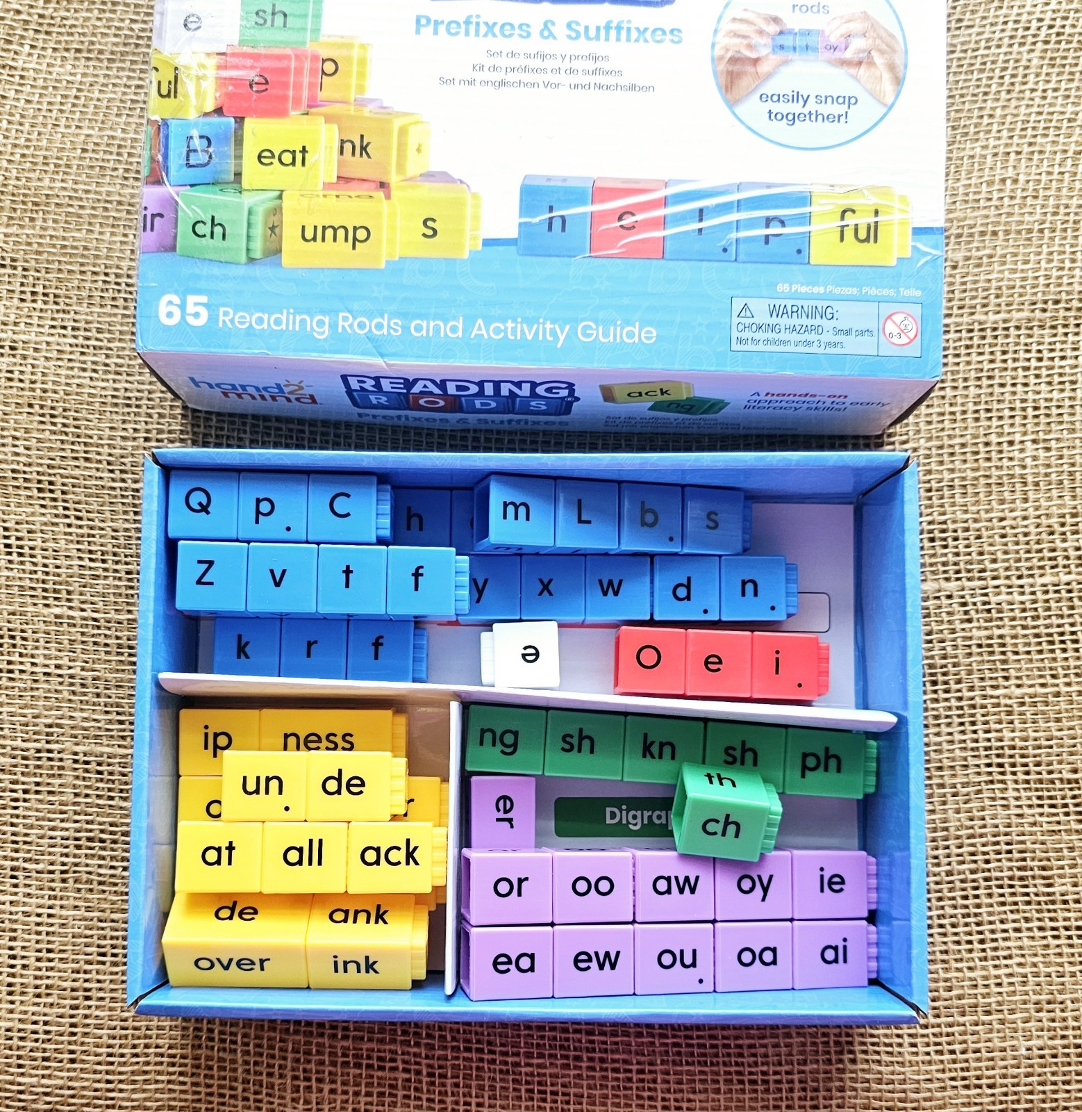 Hand 2 Mind Reading Rods Prefixes & Suffixes 65pc No Guide