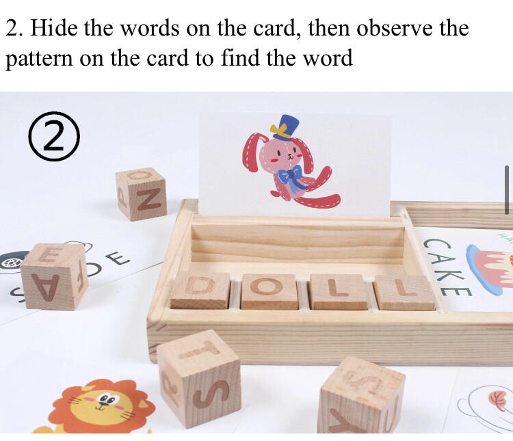 Wood Spelling Words Game Kids Early Educational Toys for Children Learning Wood