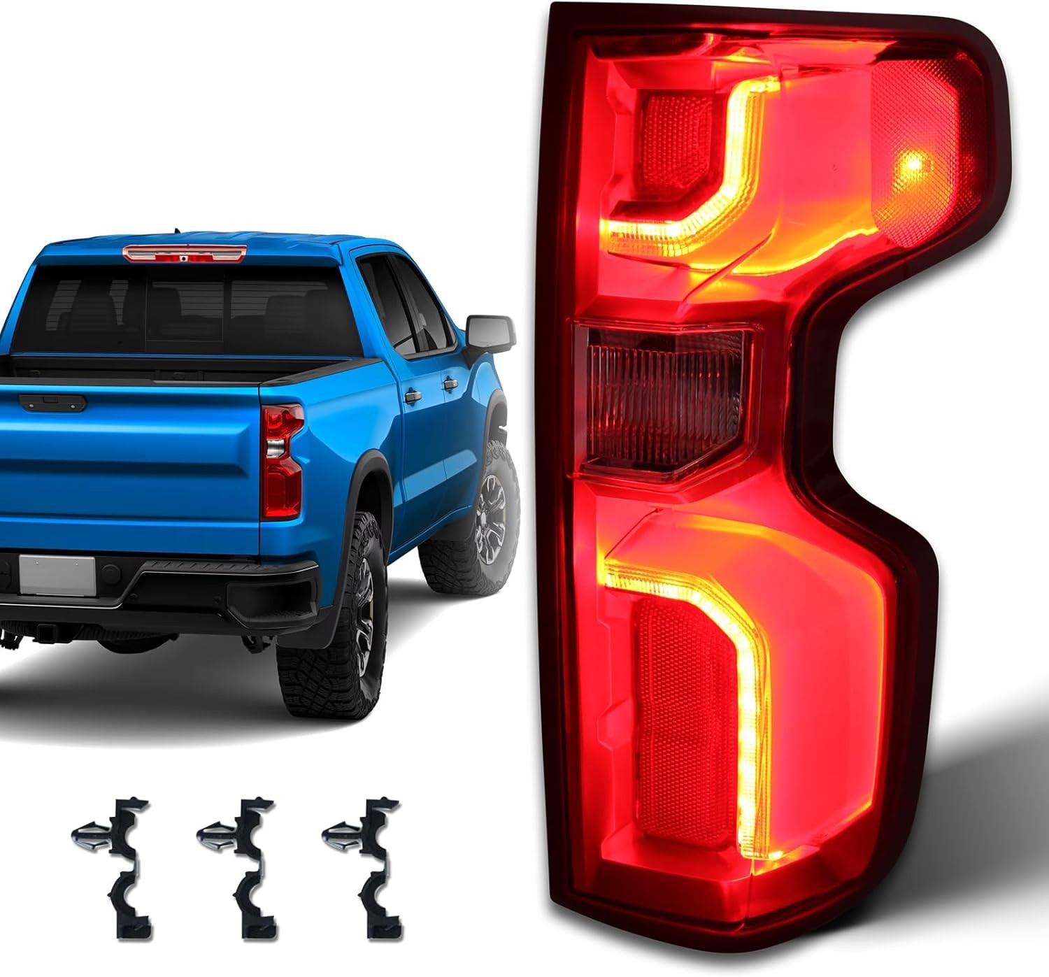 LED Tail Light Compatible with 2019 Right Passenger Side 19-25 Silverado LED