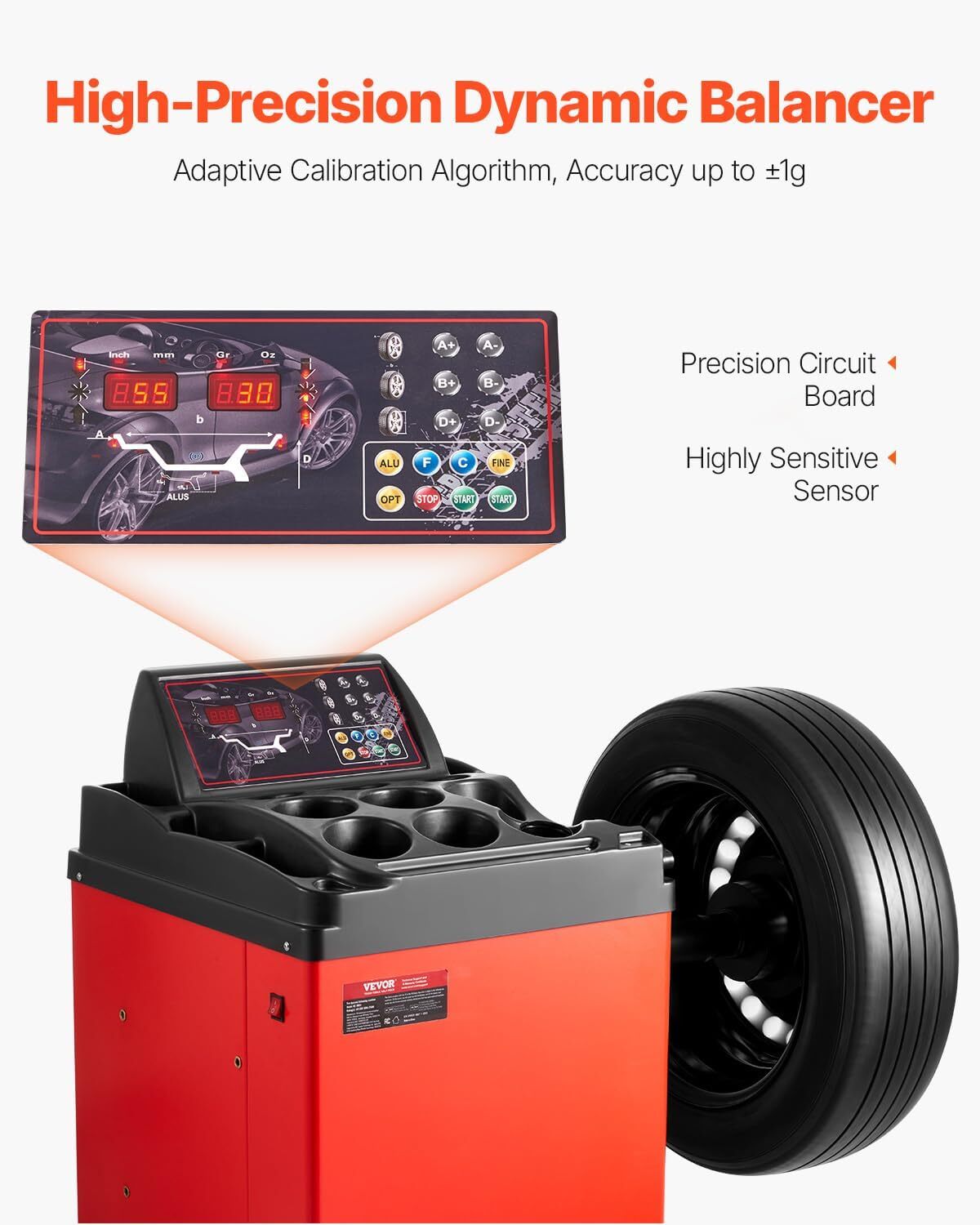 VEVOR Electric Tire Changer, Tire Balancer Combo, 18″ Spindle, Durable Electric