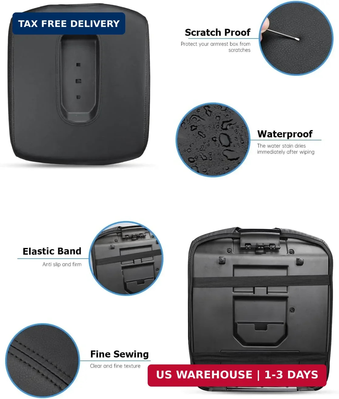 Center Console Armrest Cover for 2026 Chevy Silverado & GMC Sierra 2019 2