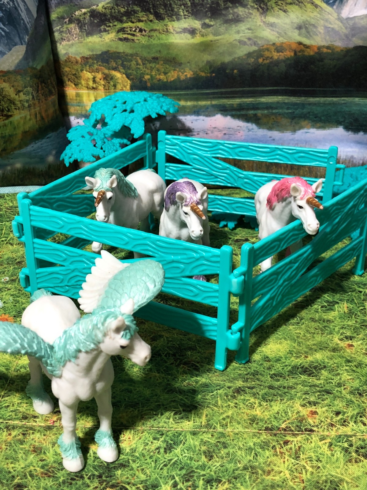 Lakeshore Fantasy Adventure Backpack Fold Out Scene Unicorns Pegasus Playset