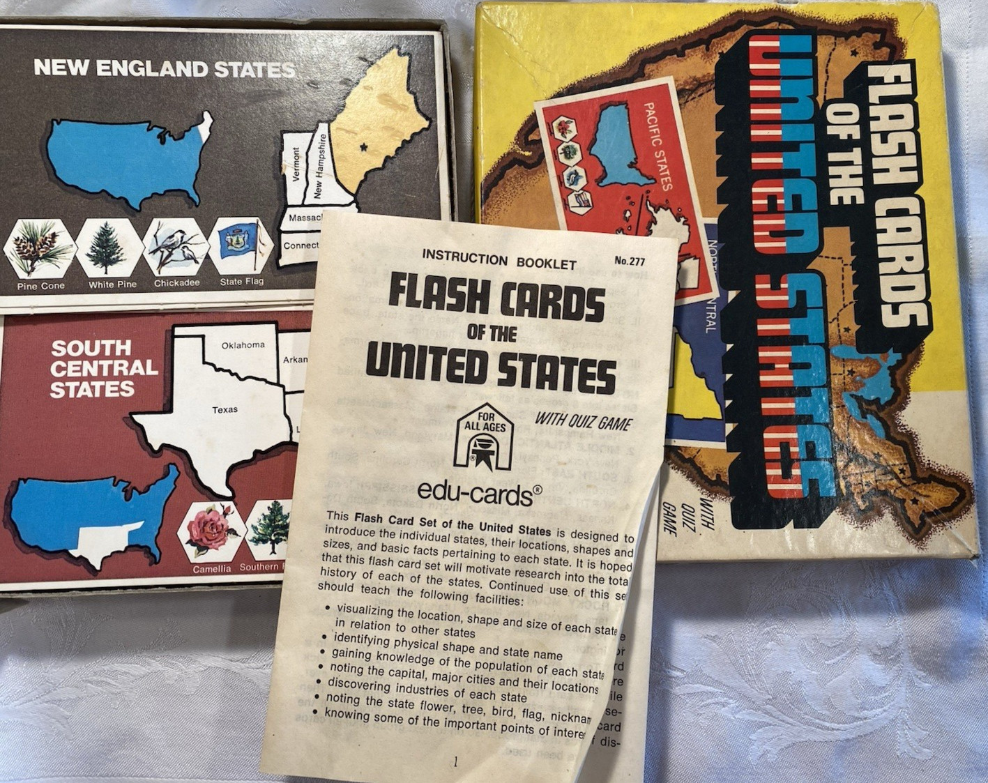 Vintage 1975 Flashcards Of The United States Box Set by Edu-Cards ~ Homeschool